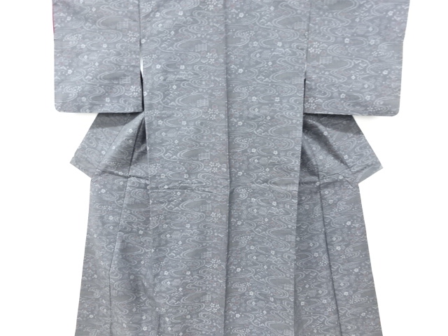 JAPANESE KIMONO / DORO OSHIMA TSUMUGI / WOVEN FLOWER